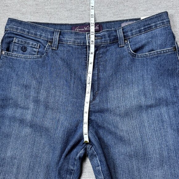Gloria Vanderbilt Womens Blue Denim Straight Amanda Jeans High Rise 14 Short - Picture 10 of 13